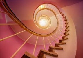 stairs, spiral, stair step